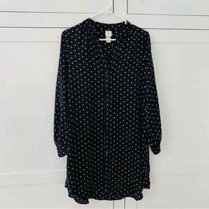 H&M Black Polka Dot Shirt Dress Size 6